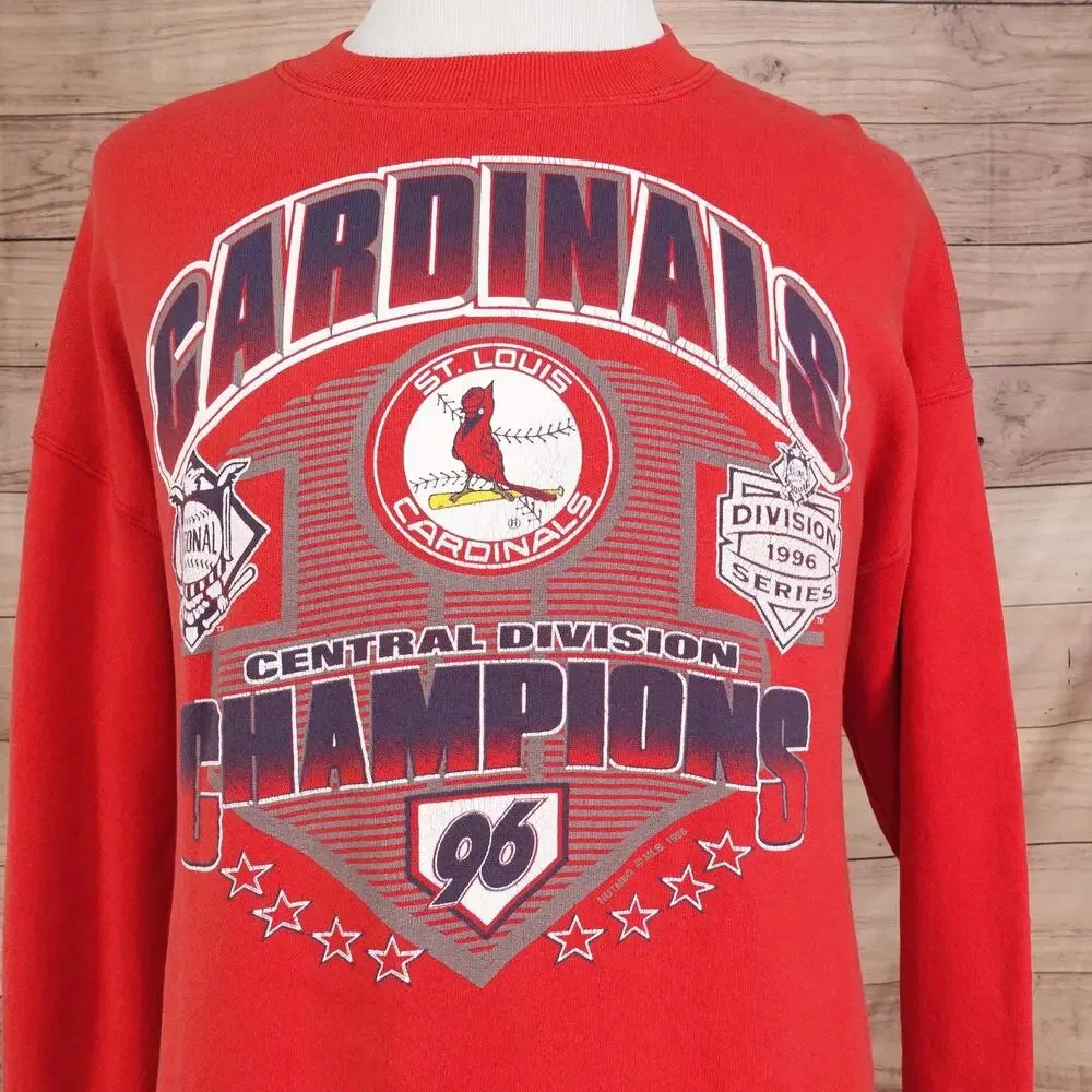 Vintage St. Louis‎ Cardinals Sweatshirt Mens XL 1996 Champions Crewneck Lee USA